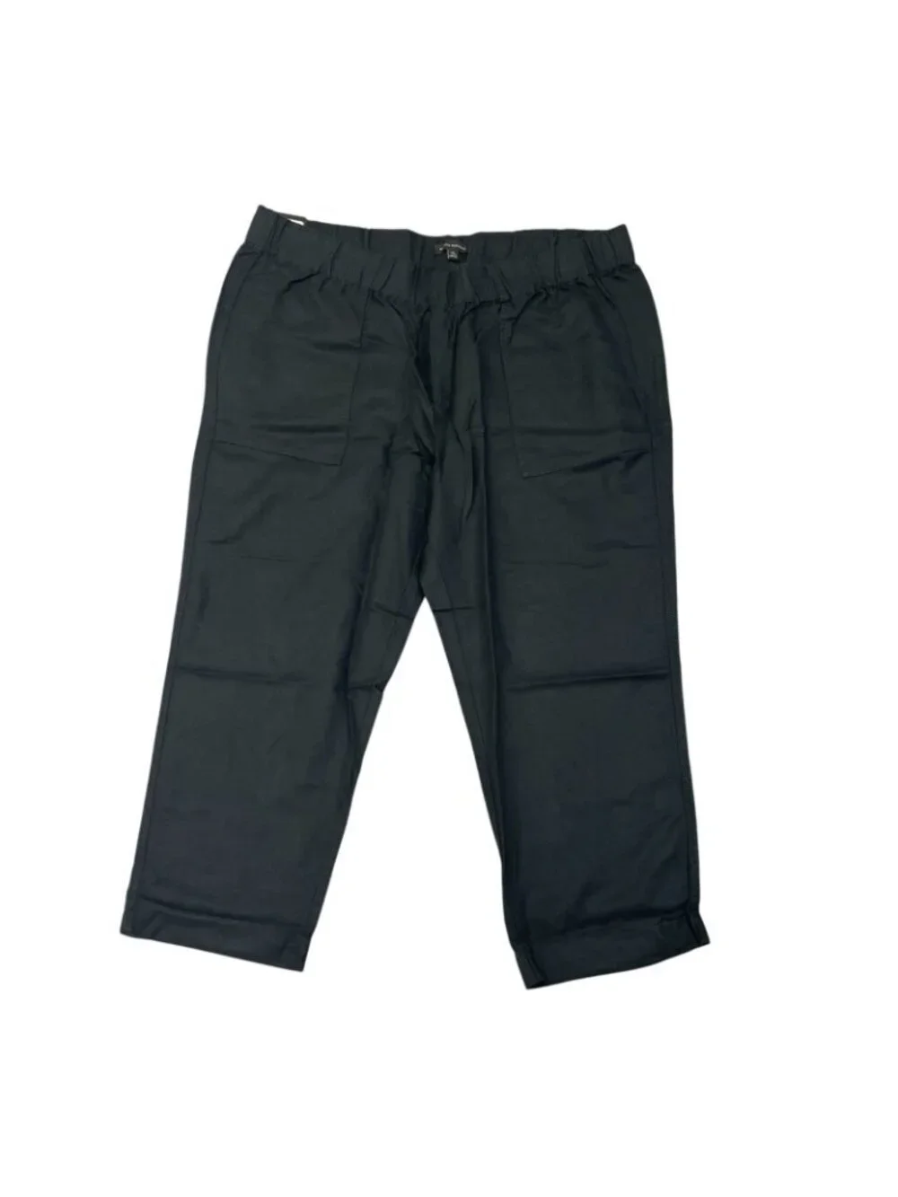 NWT Banana Republic Women's XXL Black Tapered Crop Pants Linen Blend  B1688